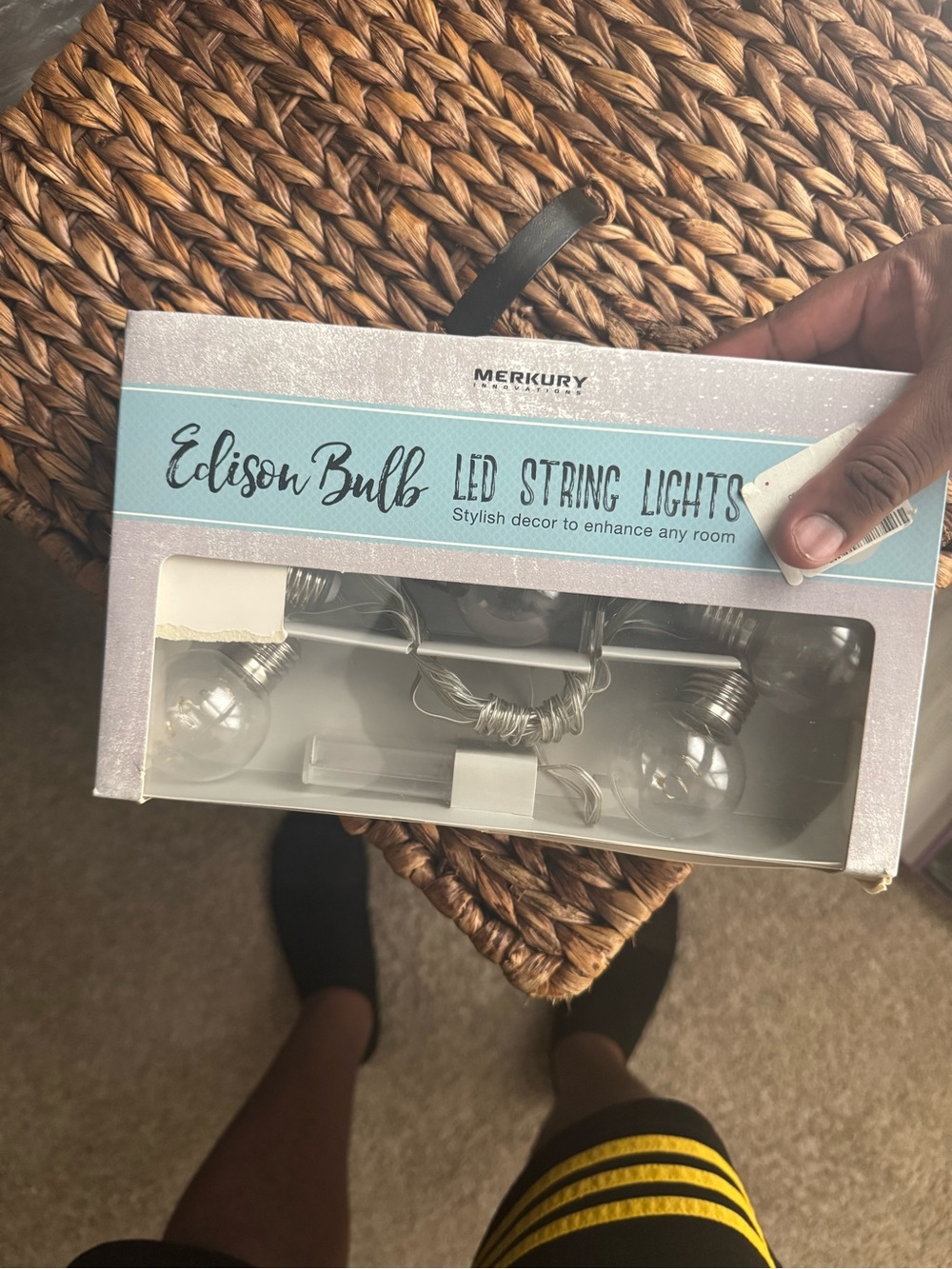 Merkury Edison Bulb LED String Lights - White & Silver